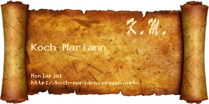 Koch Mariann névjegykártya