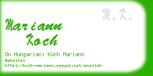 mariann koch business card